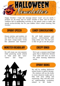 halloween newsletter a4, october newsletter a4 template