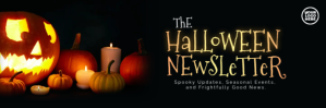 Halloween Newsletter Email Header Template with Pumpkins and Spooky Seasonal Design ส่วนหัวอีเมล