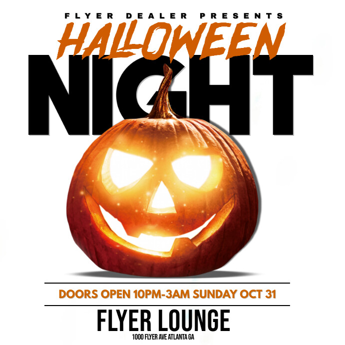 White & Orange Halloween Video Instagram Post template