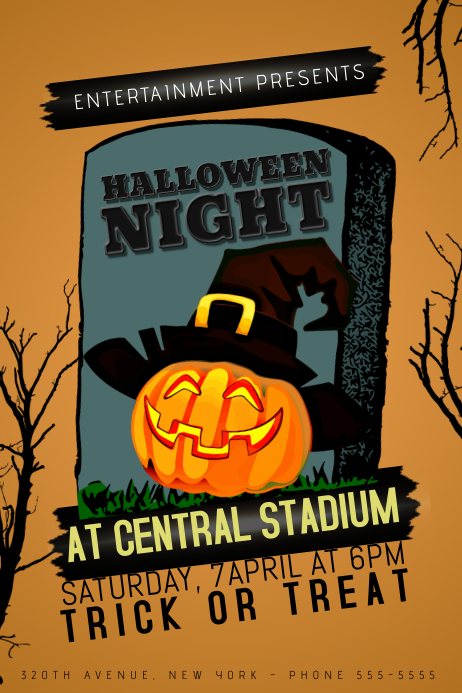 Halloween Night Event Poster Template | PosterMyWall