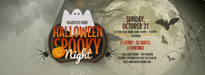 Grey Halloween Spooky Night Facebook-coverfoto Template