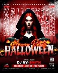 Preto Halloween Horror Party Instagram Portrait Template