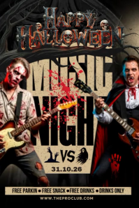 Halloween Night Music Concert Poster Plakat template