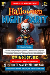 Halloween Night Party Ads Plakat template