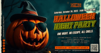 Halloween Night Party Banner Obraz udostępniany na Facebooku template