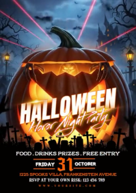halloween night party A4 template