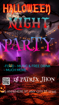 Black Halloween Party Instagram Story Template
