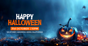 Blu Halloween Party Imagen Compartida en Facebook Template