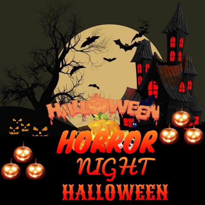 halloween night party Instagram-opslag template