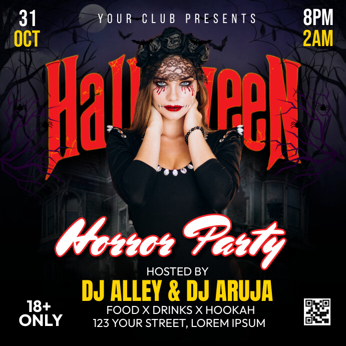 Halloween Night Party Instagram Post template