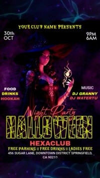 Halloween Night Party Digital Display (9:16) template