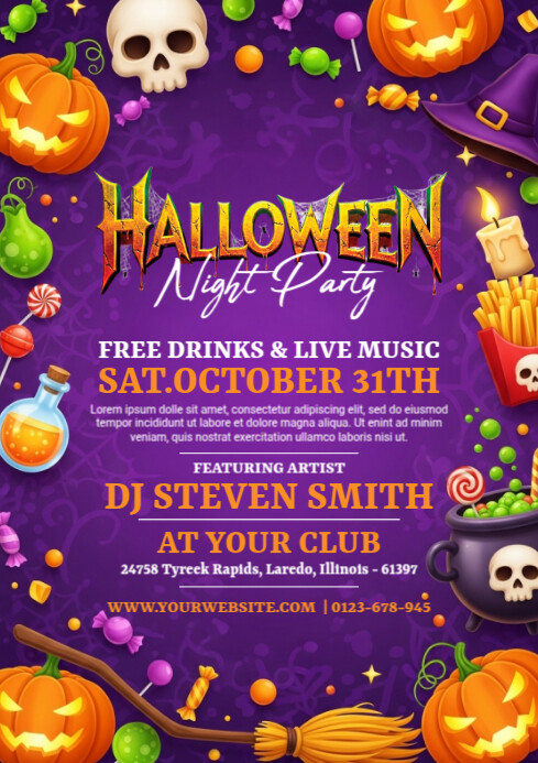 Halloween Night Party Flyer Template | PosterMyWall