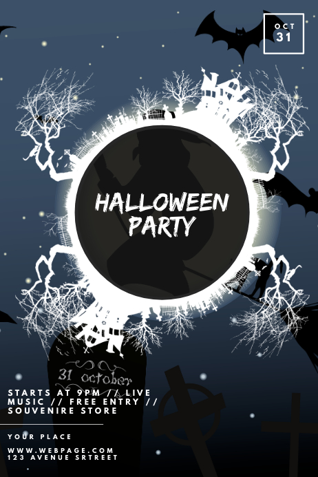 Halloween Night Party Flyer Design Template | PosterMyWall