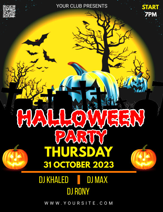 halloween night party flyer Template | PosterMyWall