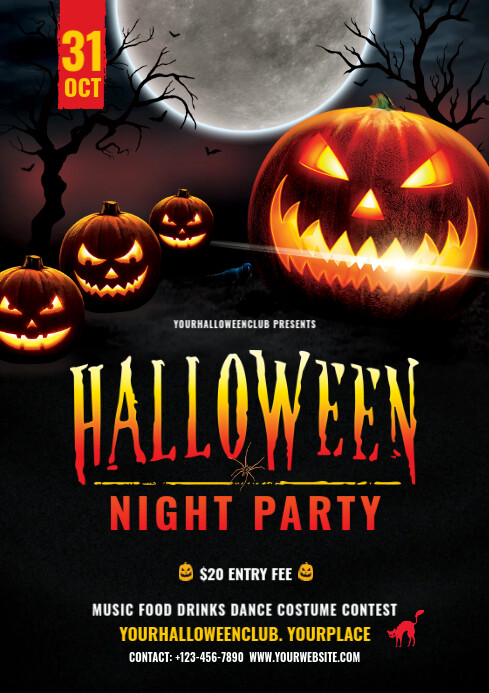 Halloween Night Party Flyer Template | PosterMyWall
