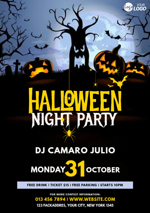 Halloween Night Party Flyer Template | PosterMyWall
