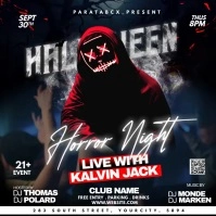 Halloween Night Party flyer Instagram Post template
