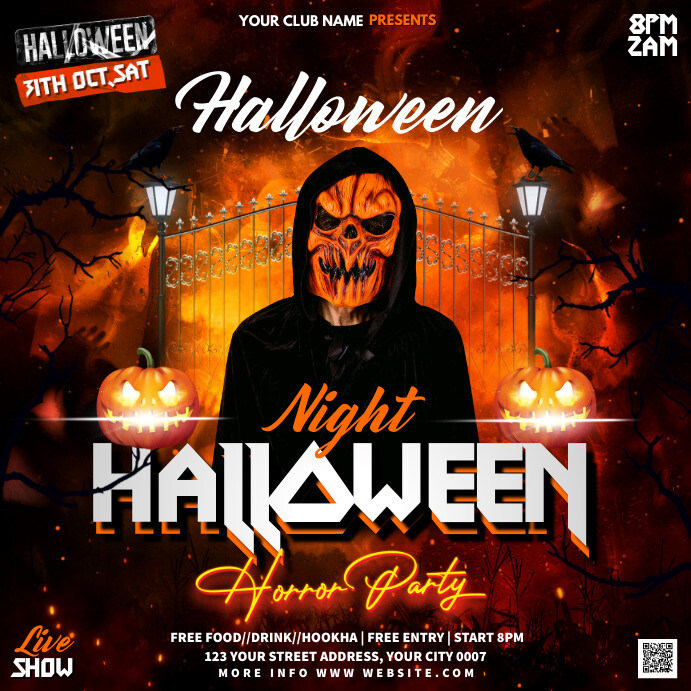 halloween night party flyer Template | PosterMyWall