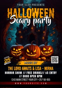 halloween night party flyer A2 template
