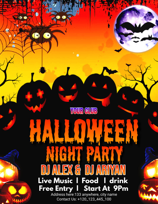 halloween night party flyer Ulotka (US Letter) template