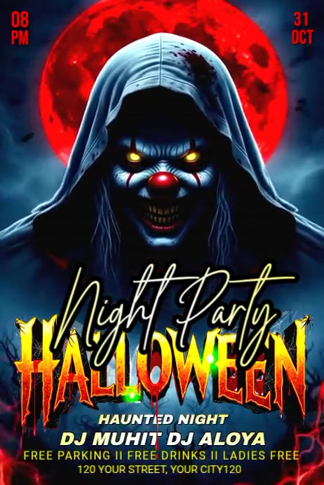Halloween Night Party Flyer Poster Template | PosterMyWall