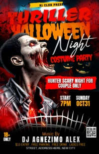 Halloween Night Party Flyer Tabloid Tabloide template