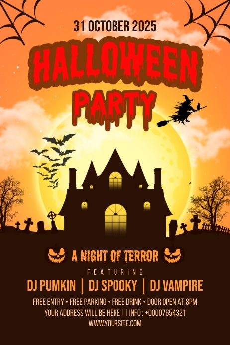 Halloween Night Party Flyer Template | PosterMyWall