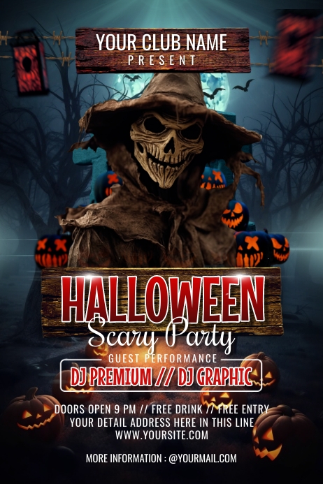 Halloween Night Party Flyer Template Plakat