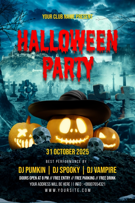 Halloween Night Party Flyer Template | PosterMyWall