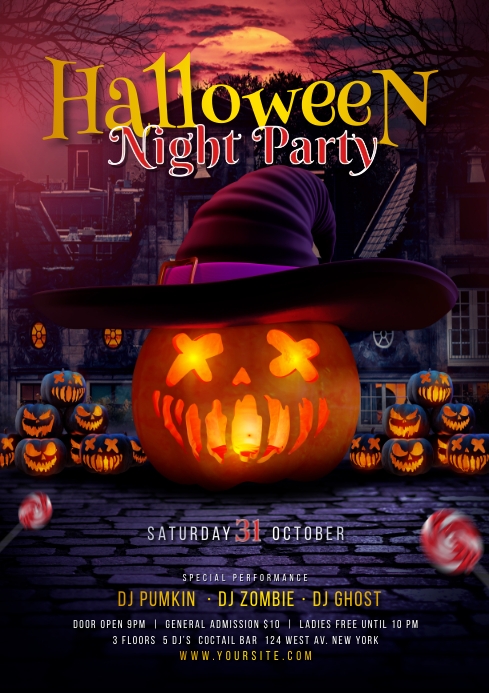 Halloween Night Party Flyer Template | PosterMyWall
