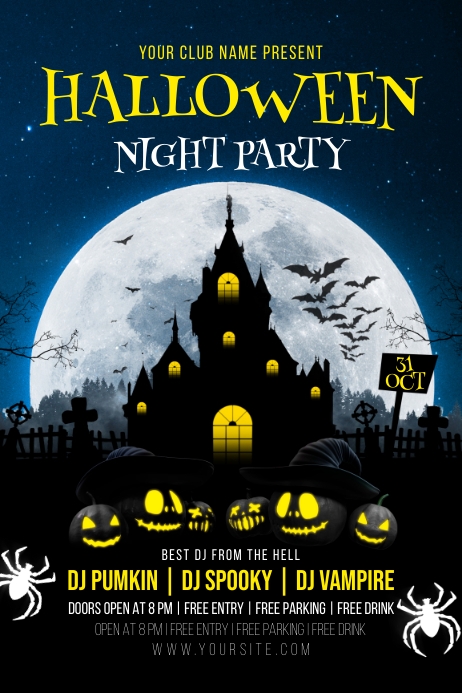 Halloween Night Party Flyer Template | PosterMyWall