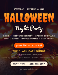 Noir Halloween Night Party Flyer Template