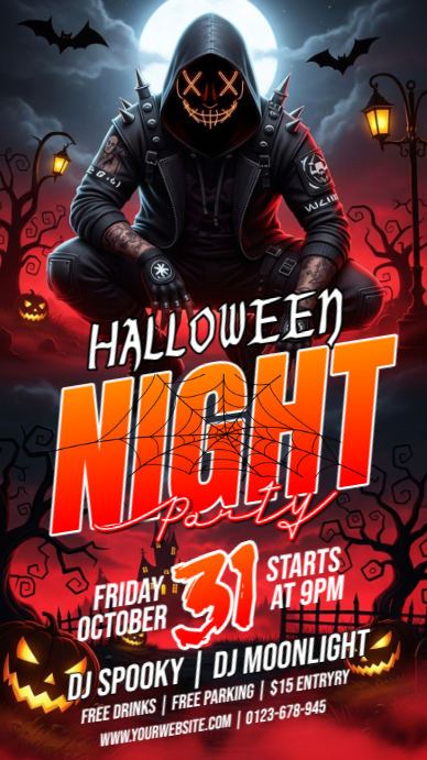 Halloween Night Party Instagram Story Template | PosterMyWall