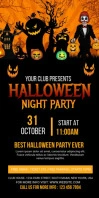 Halloween night party Roll Up Banner 3 X 6 template