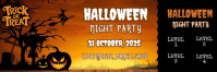 Halloween Night Party Ticket Nagłówek wiadomości e-mail template