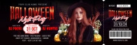 Halloween Night Party Ticket Template Spanduk 2' × 6'