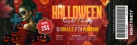 Halloween Night Party Ticket Template Banner 2' × 6'