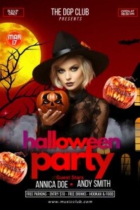 Rood Halloween Party Póster Template