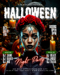 Black Halloween Night Party Instagram Portrait Template