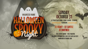 Grijs Halloween Spooky Night Twitter 帖子 Template