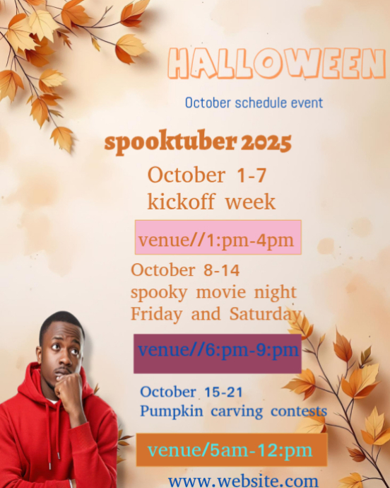Halloween Event Schedule Template | PosterMyWall