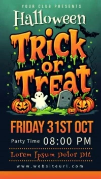 Halloween trick or treat, Halloween party,event Instagram Story template