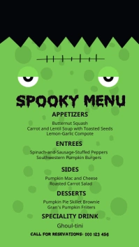 Halloween party, menu,event Digital na Display (9:16) template