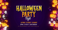 Purple Halloween Party Facebook 共享图片 Template