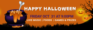 Rød Halloween Party Twitter Banner Template