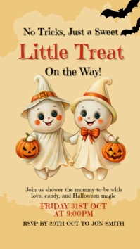 halloween baby shower, halloween gender reveal Instagram Story template