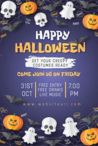 Halloween party,Halloween event,party Pinterest Graphic template