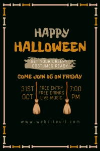 Halloween party,Halloween menu,party Gráfico de Pinterest template