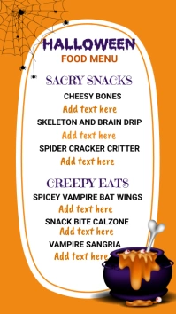 Halloween party,Halloween menu Digital Display (9:16) template