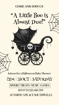 halloween baby shower, halloween gender reveal template